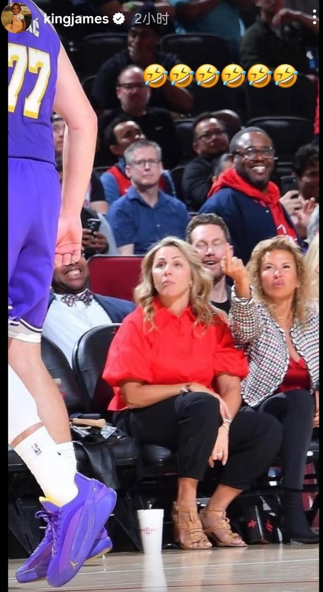 詹姆斯社媒晒赛况：30分+高效表现力挺东契奇