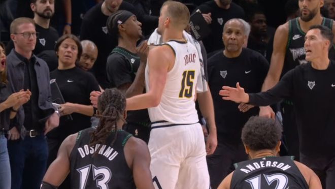 掘金约基奇与森林狼麦克丹尼尔斯冲突引NBA罚款